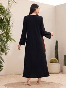 Mulvari Vestido De Cambio De Manga Acampanada A Cuadros De Mujer