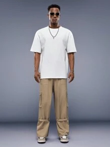 Manfinity VCAY Men'S Cargo Slanted Pocket Trousers - Khaki - View 6