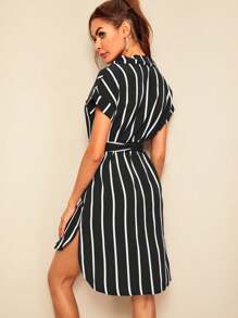 Chiquease Women's Random Printed Batwing Sleeve Shirt Dresses - Multicolor - View 2