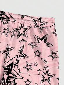 ROMWE MEN Street Life Men's Elastic Waist Drawstring Pocket Shorts - Baby Pink - View 4