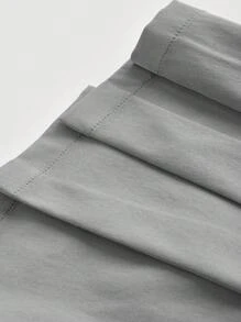 SHEIN MOD Women's Patchwork Pleated Hem Skorts - Grey - View 4