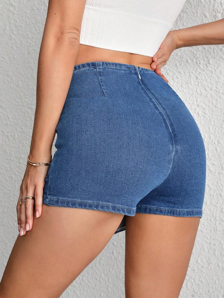 Women's Sexy Stretchy Twisted Denim Mini Skorts