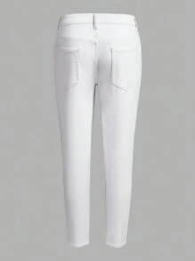 Manfinity Homme Men's Distressed Jeans With Pockets - White - View 2