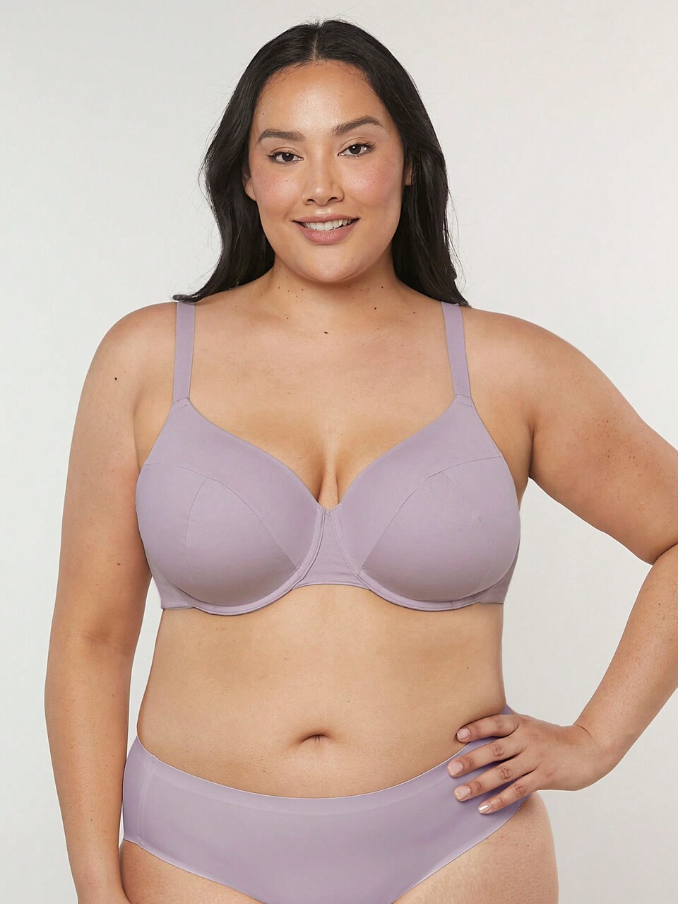 Plus Natural Full Coverage Cotton Underwear For Woman T-Shirt Bra