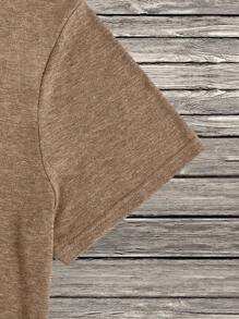 Manfinity Dauomo Men's High Low Hem Tee - Khaki - View 5