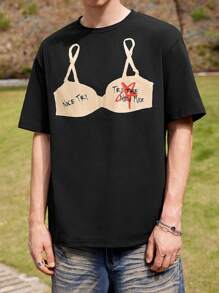 Manfinity VCAY Camiseta Casual De Cuello Redondo De Punto Para Hombre