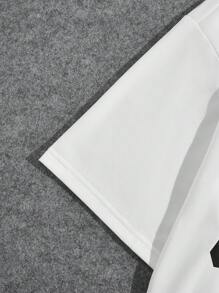 Claim Dot 男款字母印花落肩 T 卹 - 白色 - 查看 4