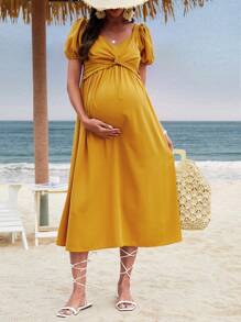 SHEIN Maternity Energetic Medium-Length Vacation Dress