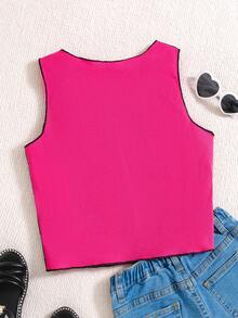 Cô gái Y2K Phong cách Vá lại Mô hình ngựa vằn Quần skinny Áo ba lỗ - Nhiều màu - Xem 2