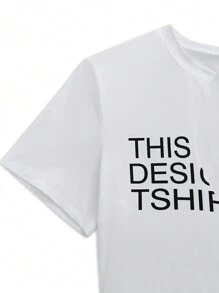 VaVaBold Áo thun tay ngắn in khẩu hiệu dành cho nữ ĐÂY LÀ ÁO THUN THIẾT KẾ Áo thun họa tiết dành cho nữ - trắng - Xem 7