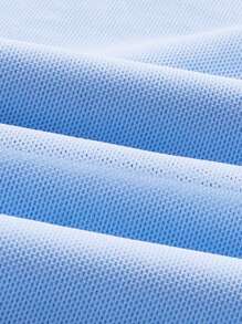 SHEIN MOD Solid Color Splice Mesh & High Low Hem Cami Dress - Blue - View 3