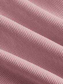 SHEIN MOD Plus Size Solid Color Straight Leg Casual Corduroy Pants - Pink - View 3