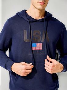 Manfinity Sport Corelite Herren Set aus Hoodie mit Buchstaben-Muster auf der Tasche und Shorts, Sportanzug, Trainingsset, Fitnessstudio Set - Blau - Übersicht 7