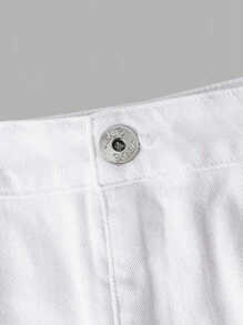 Manfinity Homme Men's Distressed Jeans With Pockets - White - View 4