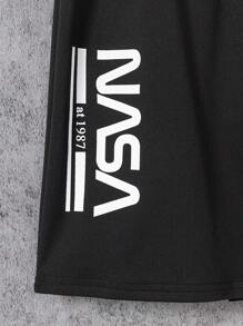 青少年男孩休閒街頭風格襯衫,背心和印字短褲套裝 - 彩色 - 查看 6