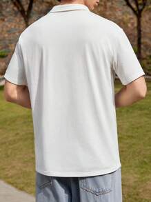 Manfinity VCAY Camiseta De Polo De Punto Para Hombre Con Manga Corta Impresa Con Carta