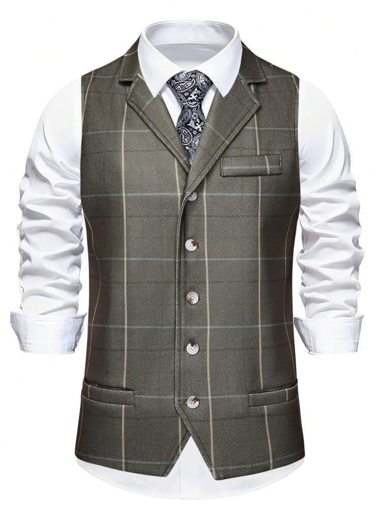 Men's Plaid Suit Vest