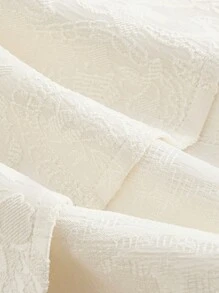 SHEIN MOD Plus Size Ruffle Hem Jacquard Cami Top - Beige - View 3