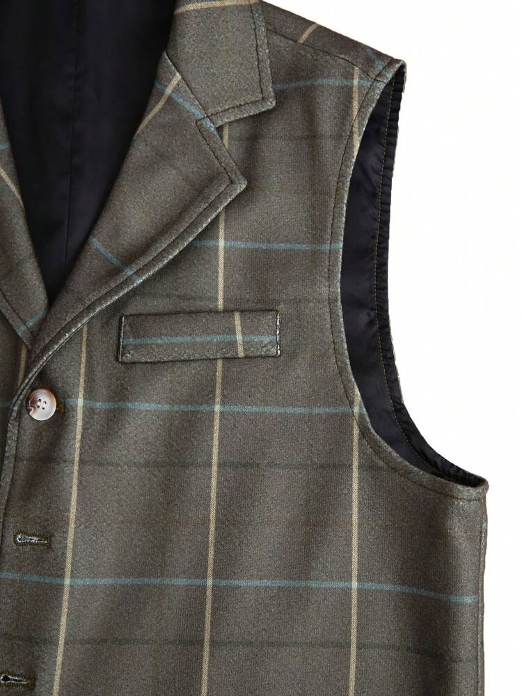 Men's Plaid Suit Vest
