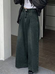 Dazy Star Women's Vintage Loose Fit Wide Leg Jeans For Casual Wear,Baggy Jeans - Dark Wash - View 3