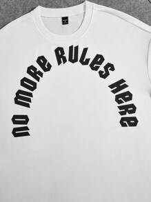 Claim Dot 男款字母印花落肩 T 卹 - 白色 - 查看 3