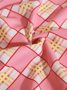 SHEIN Unity 旗袍扣緊短袖束繩細節連衣裙 - 彩色 - 查看 5