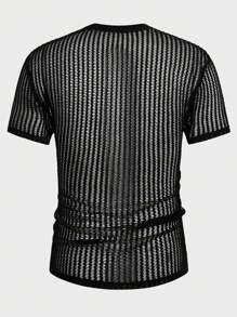 Manfinity Fever City Men'S Short Sleeve Mesh See-Through T-Shirt - Black - View 2