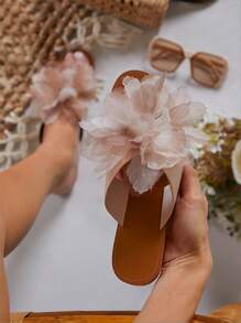 SHUZIA Women's Fashionable Flat Sandals Summer Shoes Spring Shoes Spring Break Easter - Apricot - View 1