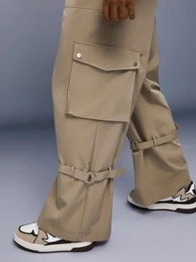 Manfinity VCAY Men'S Cargo Slanted Pocket Trousers - Khaki - View 5