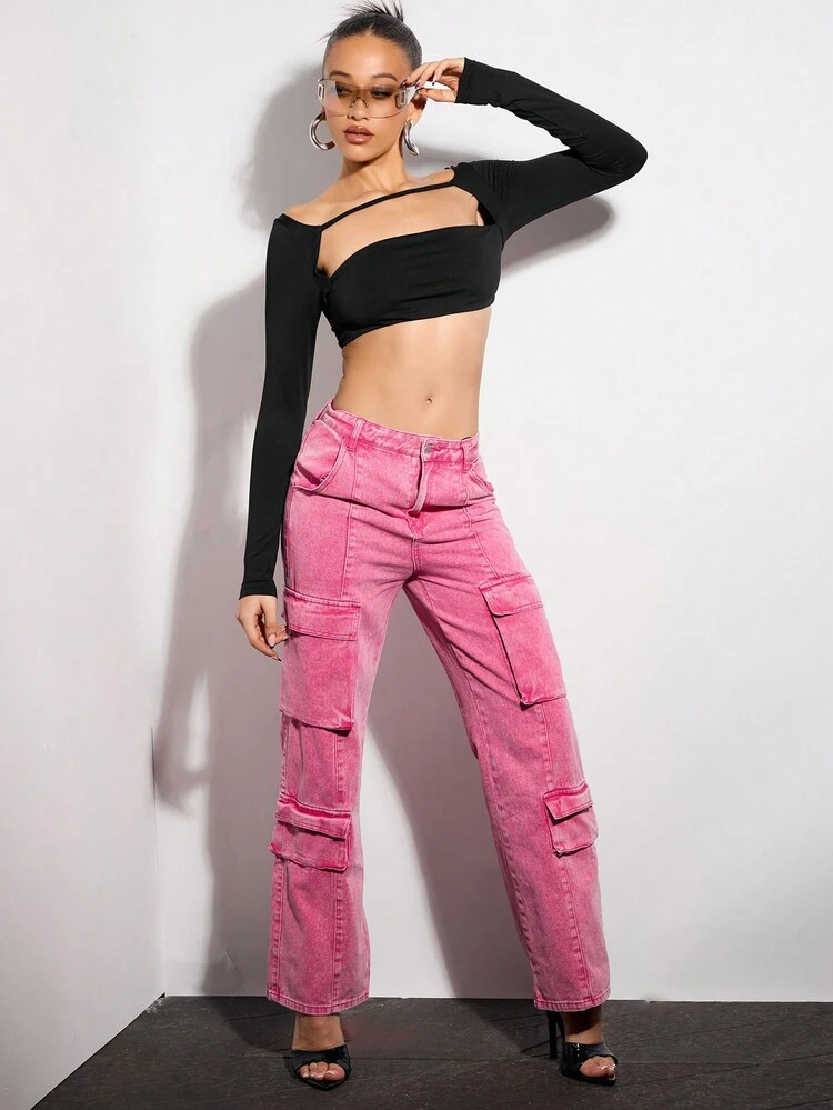 Women's Sexy Solid Color Off Shoulder Hollow Out Crop Top