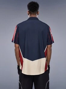 Manfinity VCAY 寬鬆款男士字母印花拼接襯衫 - 彩色 - 查看 2