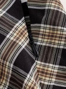 SHEIN ICON Y2k春季低腰格紋迷你短裙,有褶邊設計