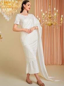 Divindia 女款金箔細節圓點印花洋裝