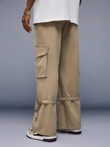 Manfinity VCAY Men'S Cargo Slanted Pocket Trousers - Khaki - View 4