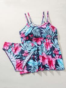 Swim Lushoire Conjunto de bikini estampado tropical para mujer de verano