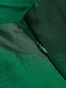 SHEIN Belle 異形女王設計重工業洋裝女式晚禮服(重工業風) - 綠色 - 查看 11