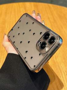 Maryam Alam Artist Girlcore 半透明黑色爱心印花手机保护软壳，节日，爱情情人节