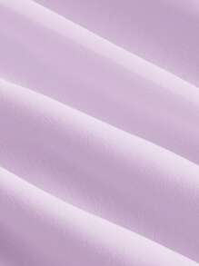 SHEIN MOD 女式荷叶边褶皱拼接挂脖连衣裙，下摆不对称，淡紫色连衣裙，浅紫色连衣裙，紫色连衣裙