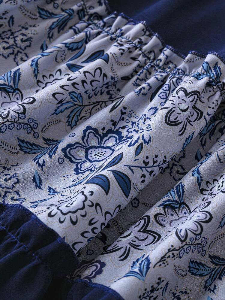 Floral Print Plus Size Women's Short Sleeve Dress