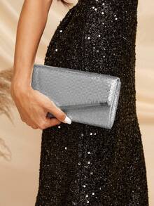 SHEIN Belle Sang trọng , Duyên dáng , Thanh lịch , Tinh tế NỮ Túi đám tiệc Cho cô dâu , Phù dâu , Khách mời , Cho bữa tiệc , Dạ hội , Lễ cưới - Bạc - Xem 7