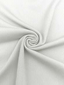 Allurite Chuỗi Trang trí Áo phông Crop Với Mở Lưng - trắng - Xem 7