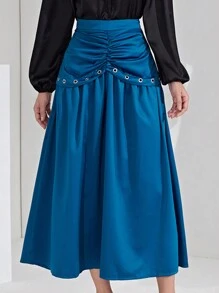 Modelyn Women's High Waist Pleated Skirt Fall Cloth For Women - Blue - View 1