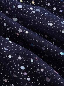 SHEIN MOD Women's Glitter Mesh Cami Dress - Navy Blue - View 3