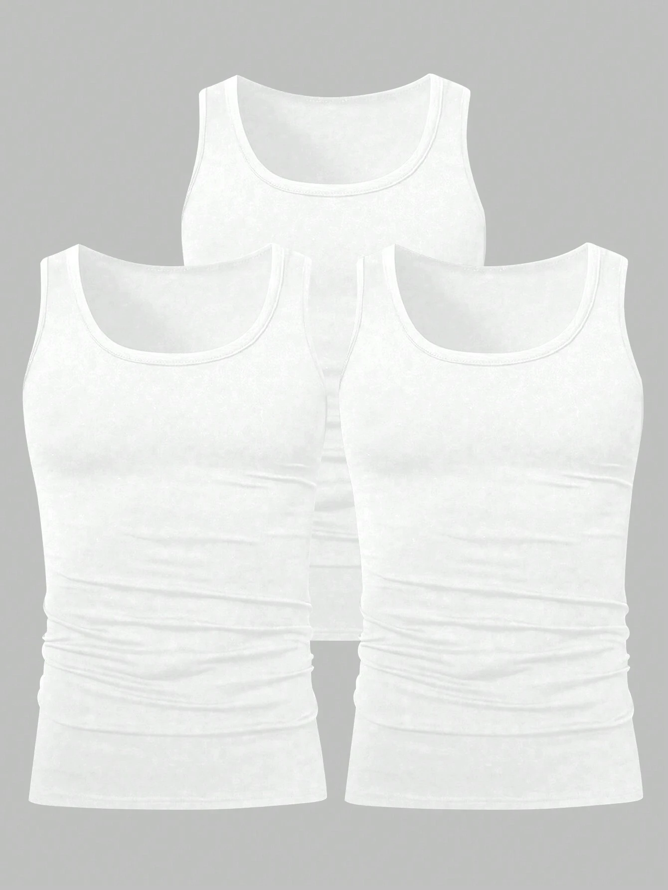 Manfinity Homme Men’S 3Pcs Round Neck Sleeveless Tank Tops, Holiday