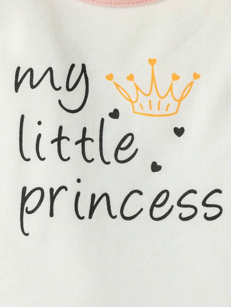 Newborn Baby Girls' Gift Box Set, Cute Princess And Heart Print, Simple And Casual, Comfortable For Daily Wear, Spring And Summer