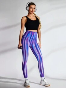 VARSITIE Thể thao Yoga Cơ bản Liền mạch Với Legging - Màu tím - Xem 1