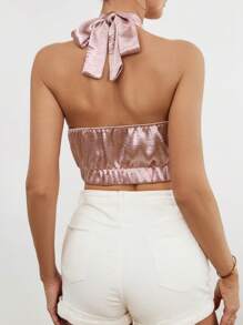 Chiquease Solid Color Halter Neck Tank Top For Women