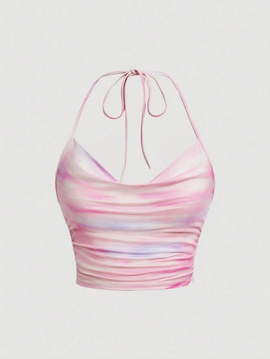 SHEIN MOD 女士扎染挂脖背心 - 彩色 - 查看 1