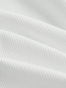 SHEIN MOD بلوزة صيفية بحافة مطوية وأزرار مزينة للنساء باللون الأبيض