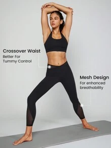 GLOWMODE 24" FeatherFit™- Crossover Mesh Leggings